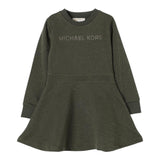 MICHAEL KORS abito girocollo tinta unita con sampa Verde per Neonata R30166N VERDE MICHAEL KORS 