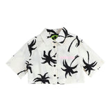 BARROW KIDS camicia modello crop tinta unita con stampa palme Panna per Bambina 033086 PANNA BARROW KIDS 
