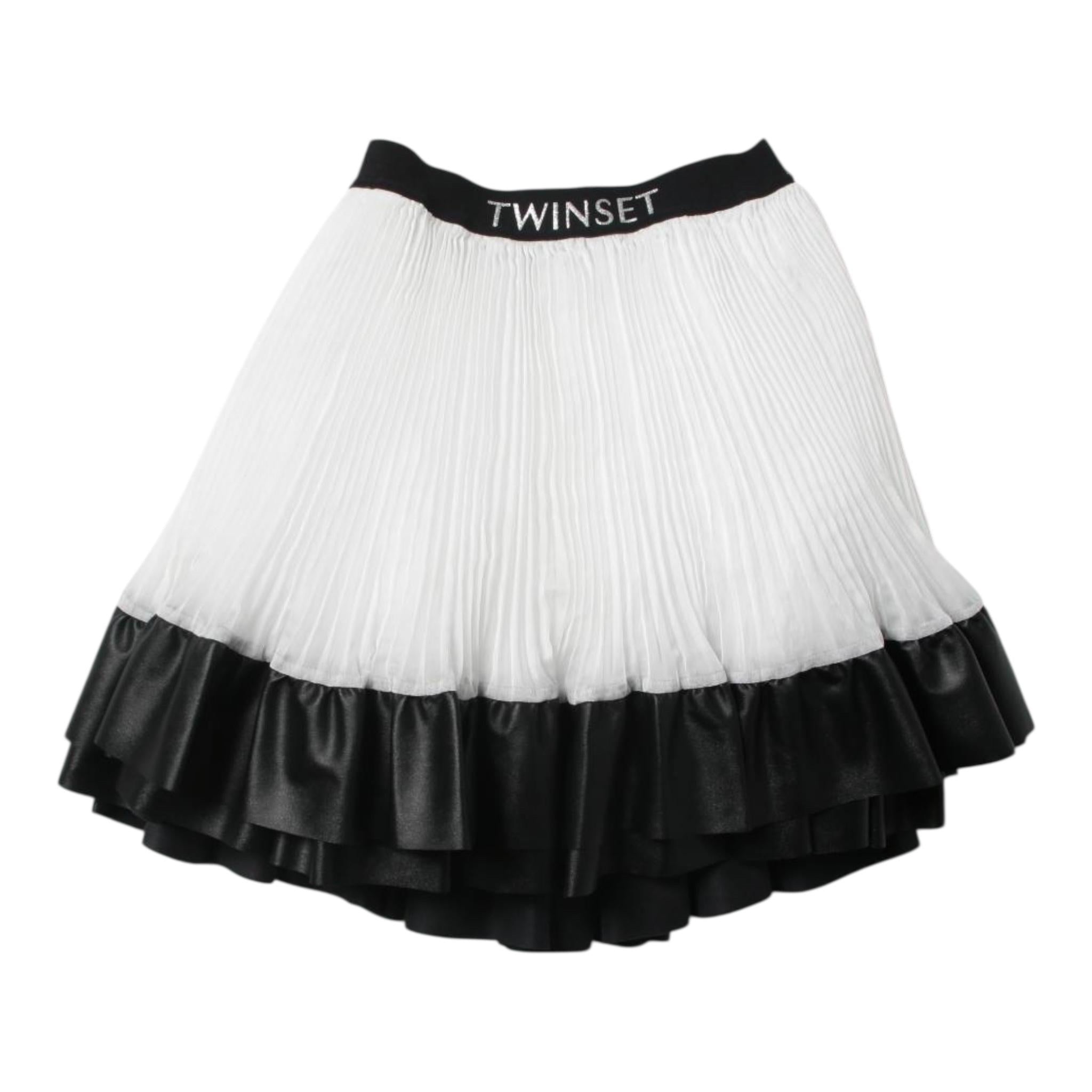 Twinset Gonna Tinta Unita con Elastico In Vita per Bambina 221GJ2QAC BIANCO TWINSET 