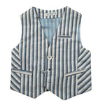 Manuel & Frank Gilet Tinta Unita con Fantasia A Righe per Neonato MF5271L BIANCO MANUEL & FRANK 