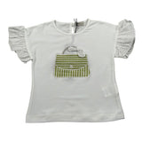 J.O. Milano T-Shirt Girocollo Tinta Unita con Stampa per Bambina 576P5 BIANCO J.O. MILANO 