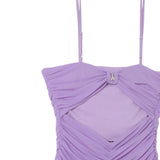 Patrizia Pepe Abito Bretelline Tinta Uita Lilla per Bambina 7A0503 LILLA PATRIZIA PEPE 