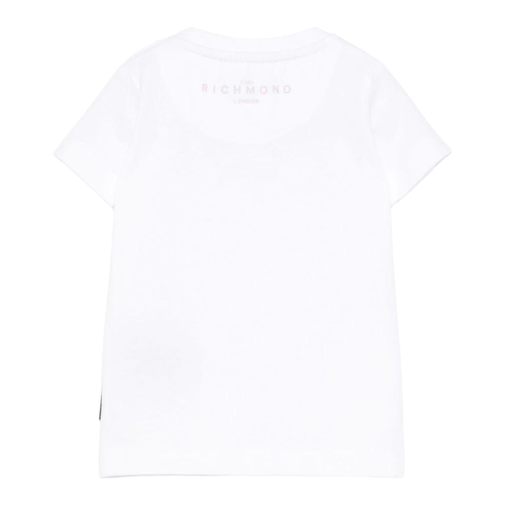 John Richmond T-Shirt Girocollo Tinta Unita con Stampa per Neonata RIP25002TSXXXXX BIANCO JOHN RICHMOND 