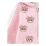 MONNALISA felpa con zip e cappuccio tinta unita con orsi brillantinati Rosa per Bambina 39D802J ROSA MONNALISA 