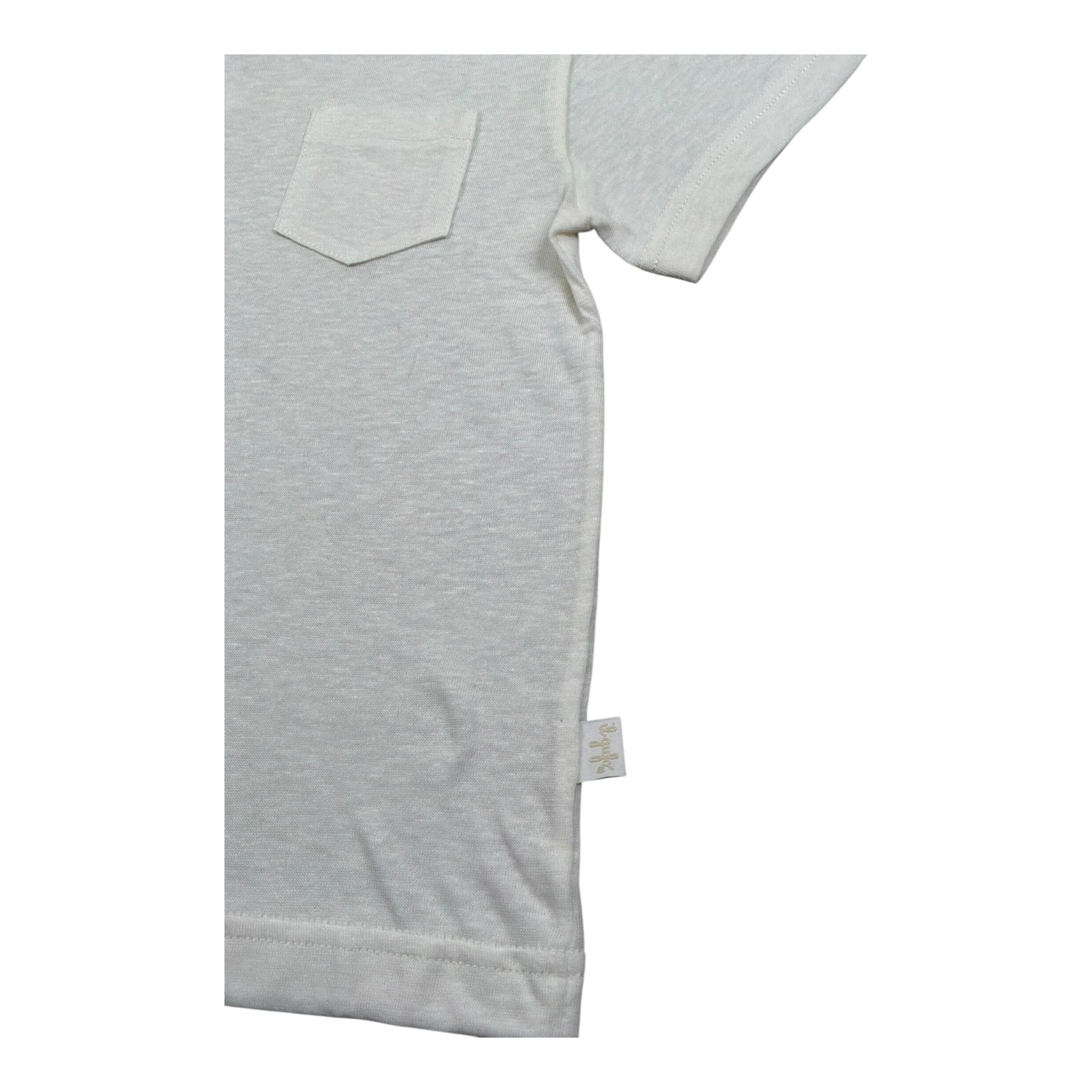 Il Gufo T-Shirt Girocollo Tinta Unita con Taschino per Neonato P25TS275M0141 PANNA IL GUFO 