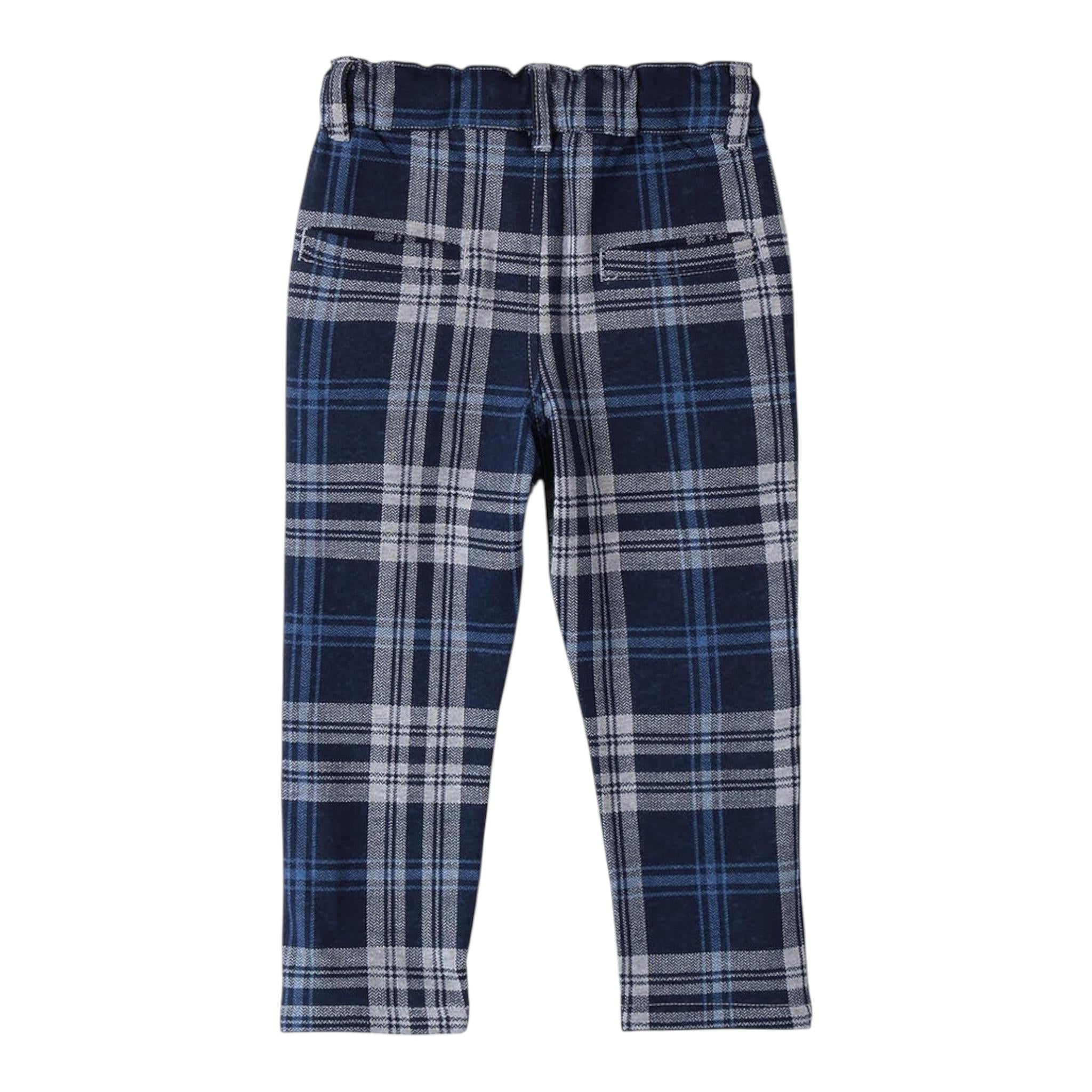 SARABANDA pantalone con elastico in vita fantasia scozzese Blu per Bambino 0A162 BLU SARABANDA 