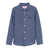 Saint Barth Camicia Manica Lunga Tinta Unita per Neonato AGN0001003N BLU SAINT BARTH 