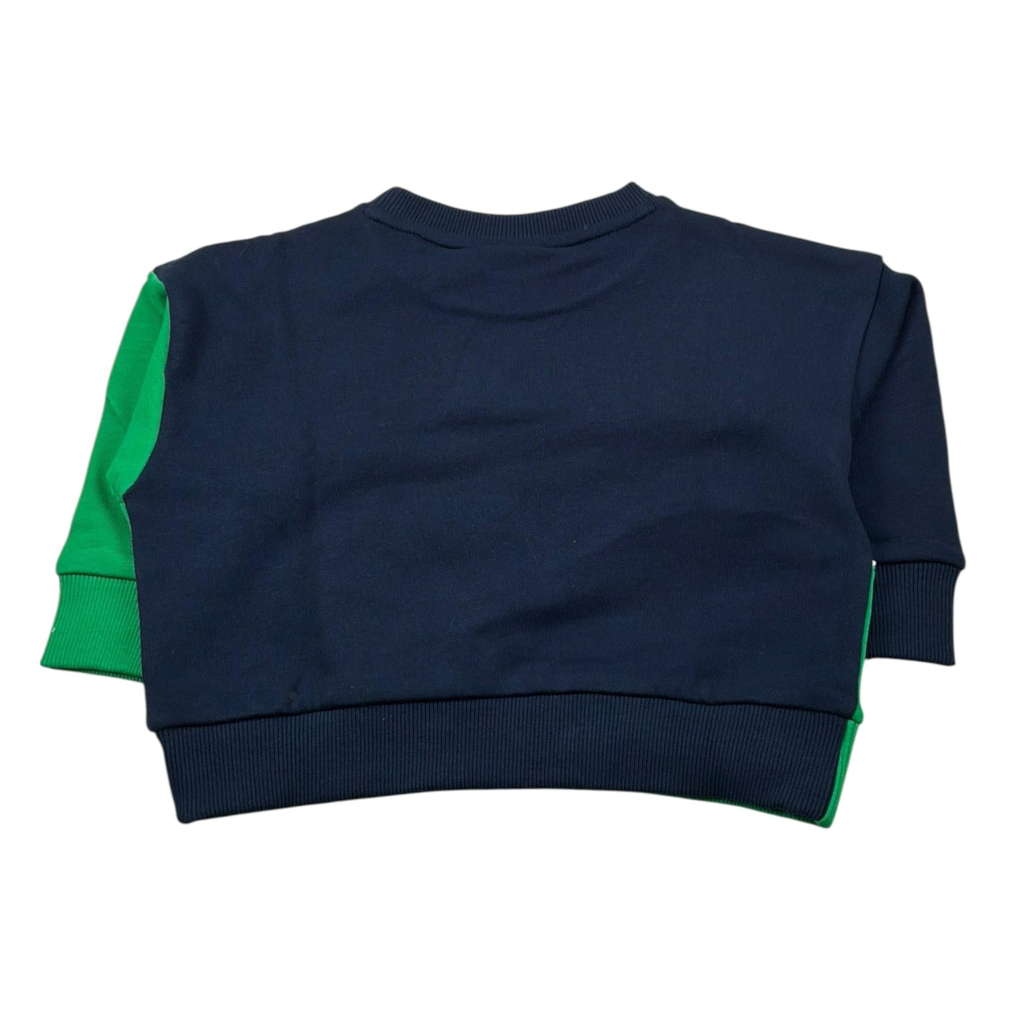 La Coste Felpa Chiusa Girocollo Bicolore con Stampa per Neonata SJ8436N BLU/VERDE LA COSTE 