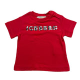 Iceberg T-Shirt Girocollo Tinta Unita con Stampa per Neonato TSICE5108B ROSSO ICEBERG 