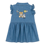 Moschino Abito Mezza Manica In Denim Tinta Unita per Neonata MDV08BX BLU MOSCHINO 