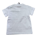 Cesare Paciotti Einfarbiges T-Shirt mit Rundhalsausschnitt und weißem Logo-Print für Neugeborene