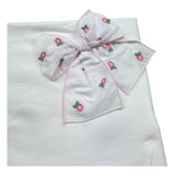 Le Bebe Coperta Tinta Unita con Fiocco per Neonata BG6219 BIANCO LE BEBE 