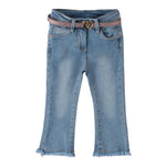 SARABANDA jeans tinta unita con cintura modello a zampa Azzurro per Neonata A382 AZZURRO SARABANDA 