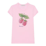 Monnalisa T-Shirt Girocollo Tinta Unita con Brillantini per Bambina 19E617 ROSA MONNALISA 