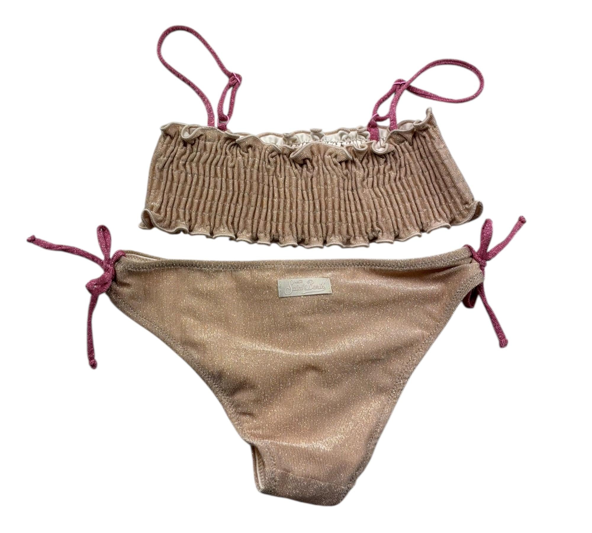 Saint Barth Costume 2 Pezzi Fascia-Mutandina Tinta Unita per Bambina TILLY ORO SAINT BARTH 