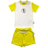 Bikkembergs 2-teiliges Set T-Shirt-Bermuda zweifarbig weiß/gelb für Neugeborene