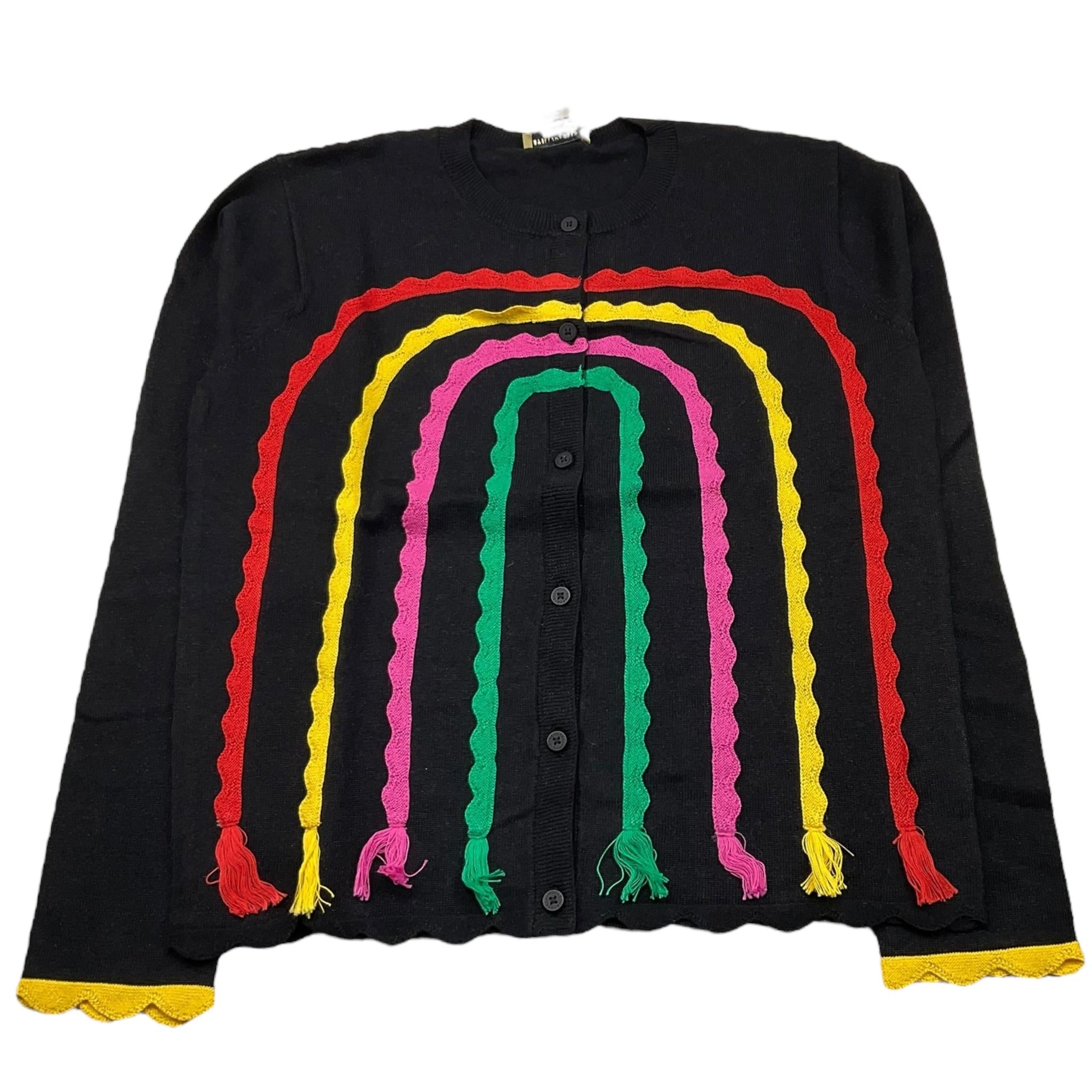 STELLA McCARTNEY cardigan tinta unita con ricami in contrasto Nero per Neonata TT9C00N NERO STELLA McCARTNEY 
