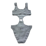 Saint Barth Costume Intero Tinta Unita per Bambina LAU0001 GRIGIO SAINT BARTH 