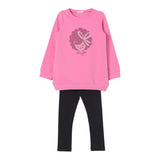 LIU JO completo 2pz felpa-leggins bicolore Rosa/nero per Bambina KF4024X ROSA/NERO LIU JO 