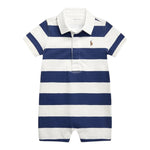 Ralph Lauren Pagliaccetto Bicolore con Fantasia A Righe per Neonato 320735012025 BIANCO/BLU RALPH LAUREN 