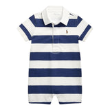 Ralph Lauren Pagliaccetto Bicolore con Fantasia A Righe per Neonato 320735012025 BIANCO/BLU RALPH LAUREN 