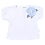 Das Eulen-T-Shirt mit Rundhalsausschnitt, einfarbig, mit Applikationen, weiß für Baby-Mädchen