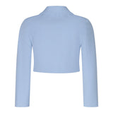 Fun &amp; Fun Schlichte Crop-Jacke mit hellblauen Applikationen für Mädchen