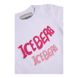 Iceberg T-Shirt Girocollo Tinta Unita con Stampa per Neonata TSICE5163B BIANCO ICEBERG 
