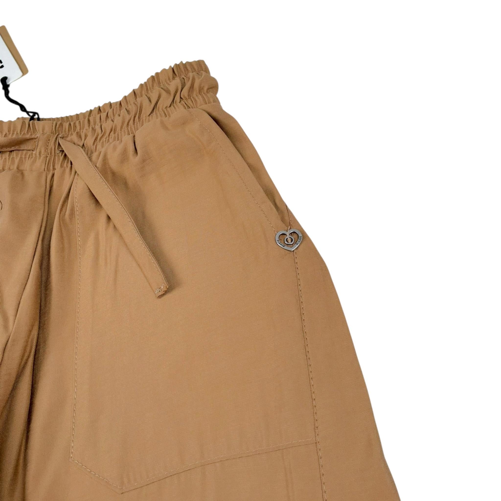 Please Pantalone Modello A Palazzo Tinta Unita per Bambina PE72130G72 CAMMELLO PLEASE 