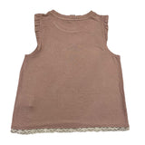 Caffe‘ D‘Orzo – Einfarbiges, rosa Lurex-Tanktop mit Rundhalsausschnitt für Mädchen