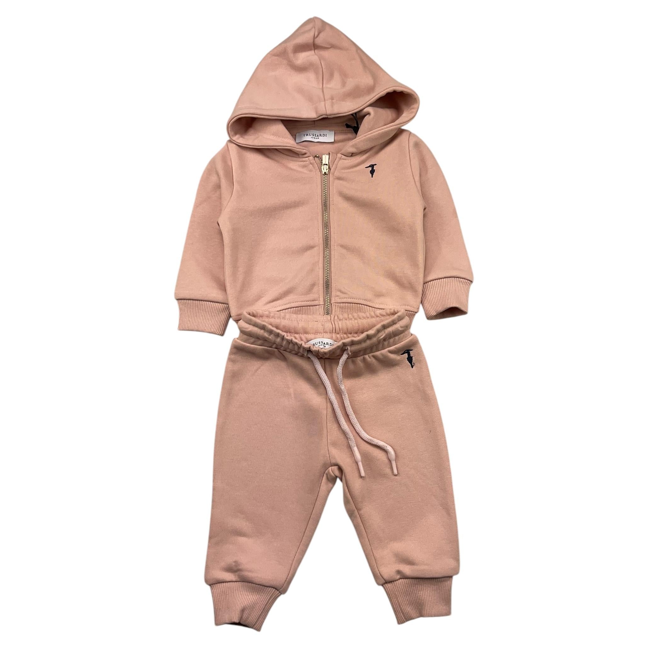 TRUSSARDI completo 2 pezzi felpa-pantalone tinta unita Rosa per Neonata TIA25002 ROSA TRUSSARDI 