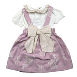 La Stupenderia Completo 2 Pezzi Body-Salopette Bicolore per Neonata TBCT544 BIANCO/ROSA LA STUPENDERIA 