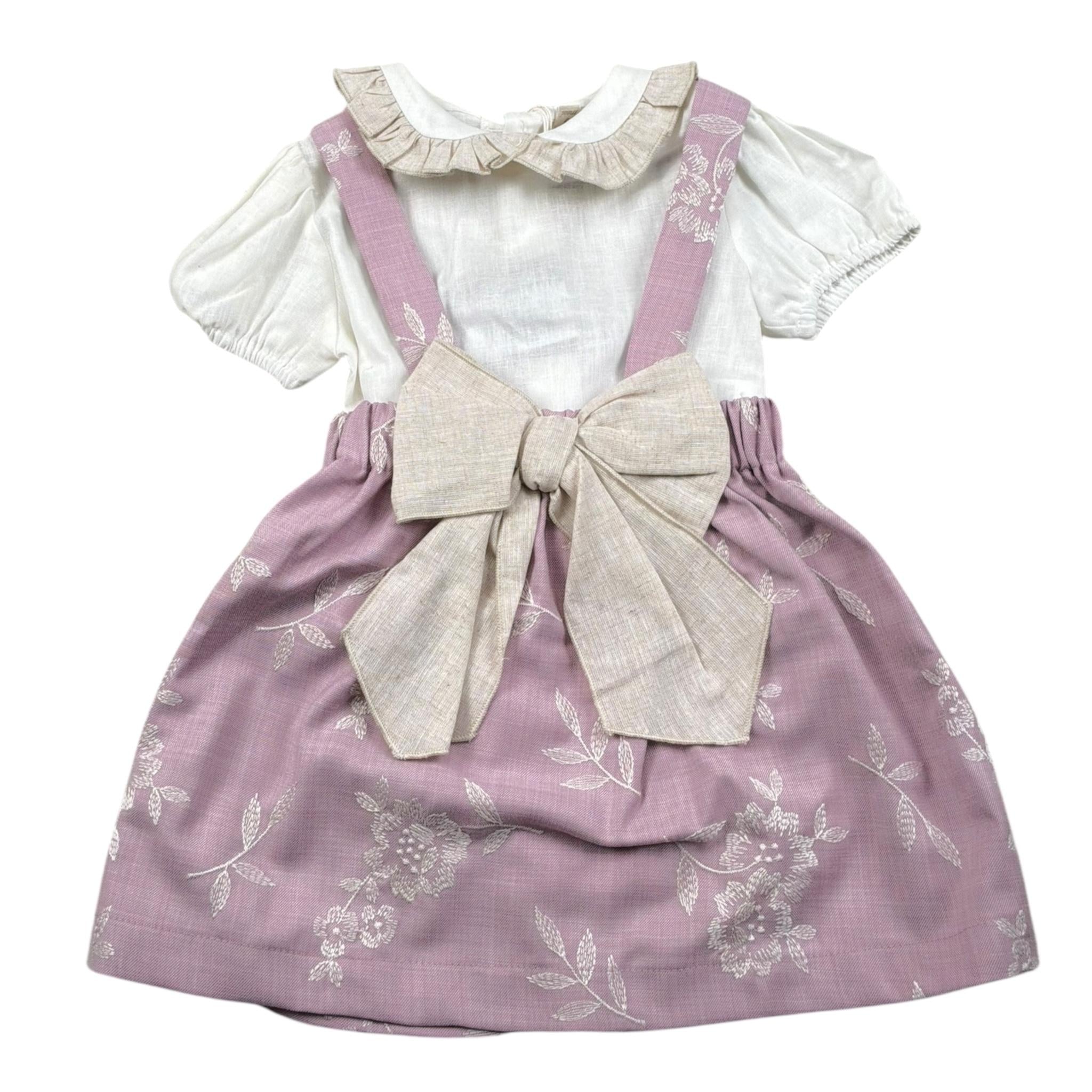 La Stupenderia Completo 2 Pezzi Body-Salopette Bicolore per Neonata TBCT544 BIANCO/ROSA LA STUPENDERIA 