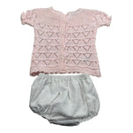 Juliana Completo 2 Pezzi T-Shirt In Maglia-Culotte per Neonata 25065 ROSA JULIANA 