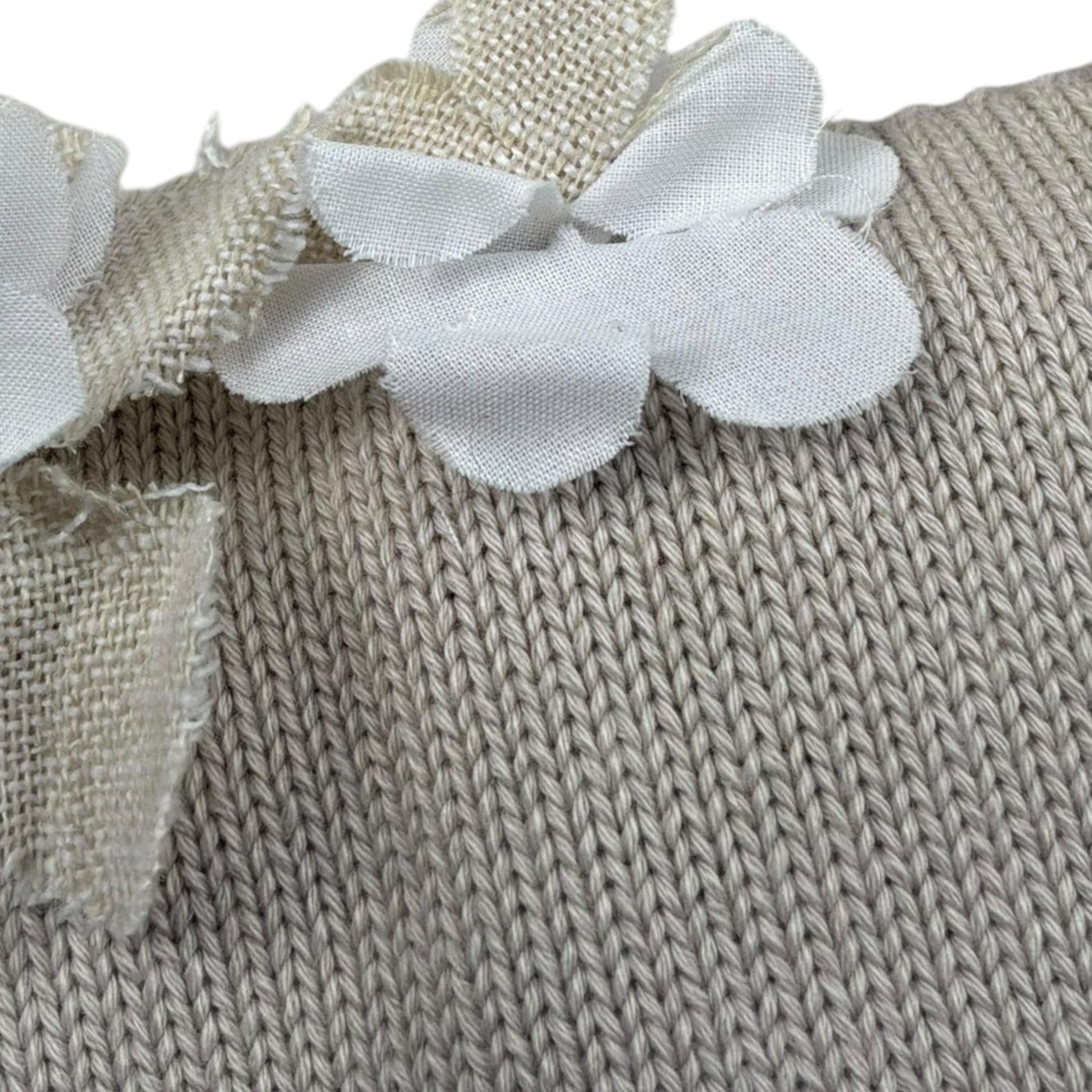 Le Coconne Coperta Tinta Unita con Applicazioni per Neonata LCN2441 BEIGE LE COCONNE 