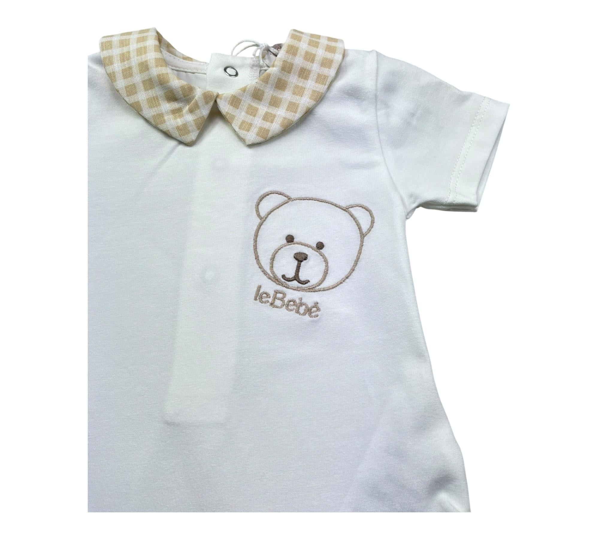 Le Bebe Body Mezza Manica Tinta Unita con Colletto per Neonato LBB5279 BIANCO LE BEBE 