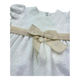 Le Bebe Pagliaccetto Mezza Manica Tinta Unita con Ricami per Neonata LBG6337 BIANCO LE BEBE 