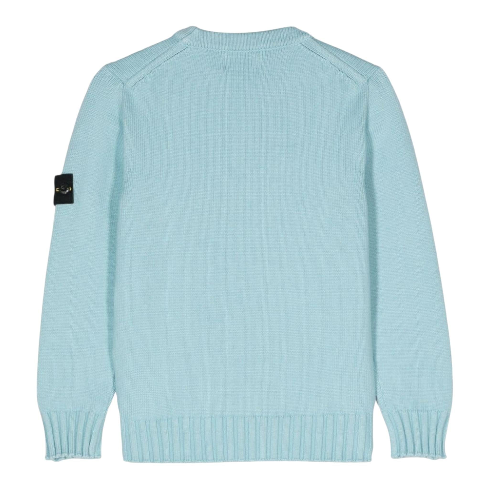 STONE ISLAND maglia tinta unita girocollo ton logo Azzurro per Neonato 8116515A2N AZZURRO STONE ISLAND 