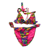 Mefui Multicolor Bikini Model Kostüm mit Rüschen Triangle-Multicolor Slip für Mädchen