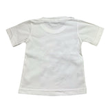 Emanuel Pris T-Shirt Einfarbig Rundhals mit Aufdruck Weiß für Neugeborene