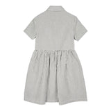 Il Gufo Abito Mezza Manica Tinta Unita con Fantasia A Righe per Bambina P25VM780C1080 BIANCO IL GUFO 