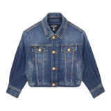 Balmain Jeansjacke einfarbig mit blauen Knöpfen für Jungen