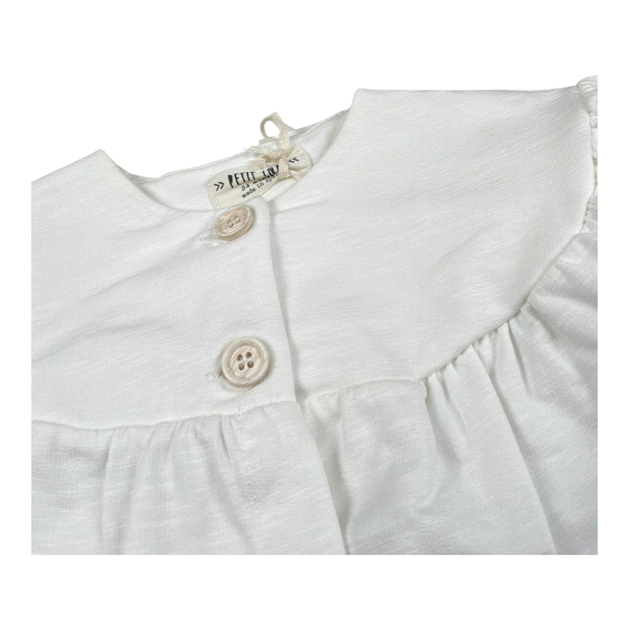 Petit Indi Cardigan Tinta Unita con Bottoni per Neonata SS25B2018X BIANCO PETIT INDI 