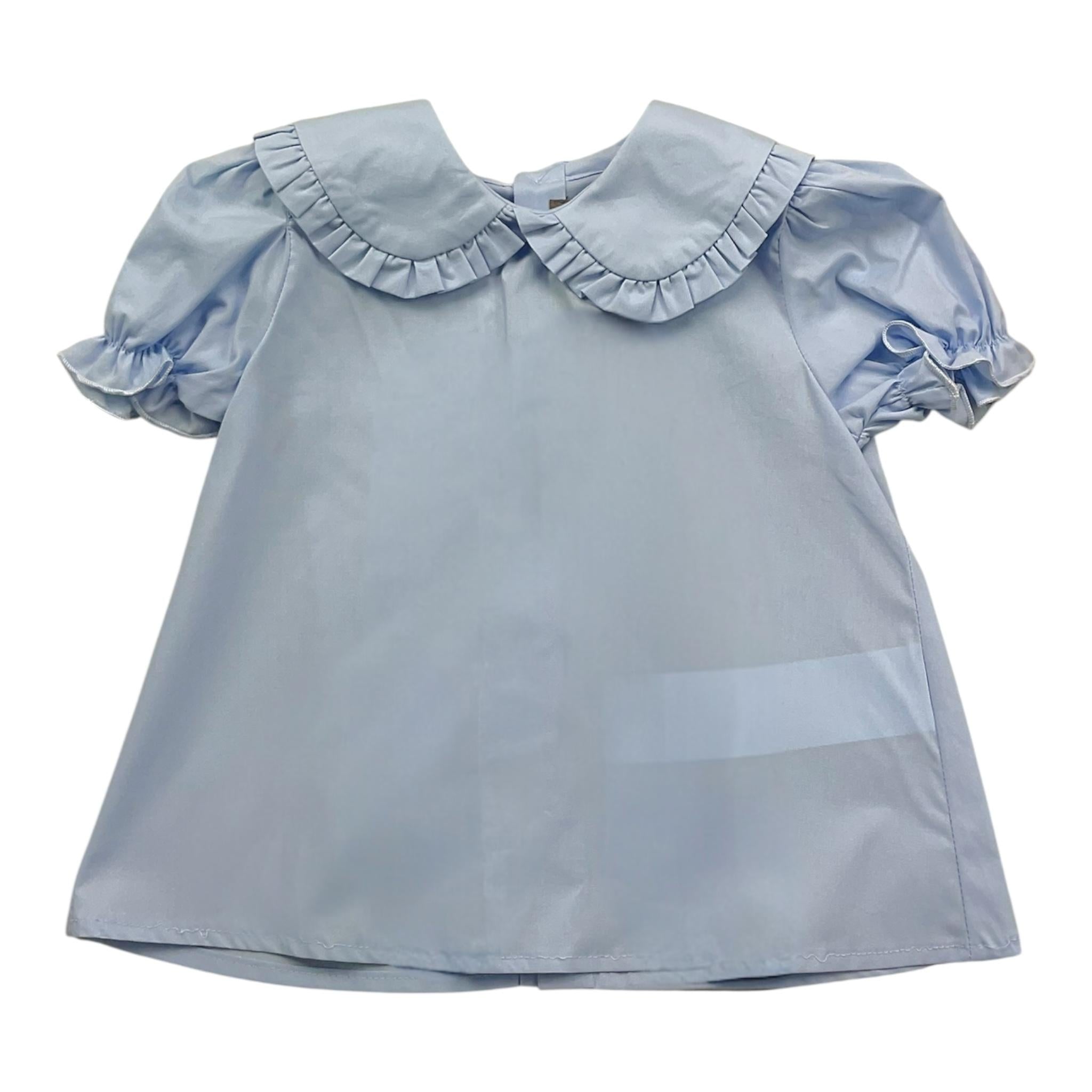 Little Bear Camicia Girocollo Tinta Unita Mezza Manica per Neonata 8221 AZZURRO LITTLE BEAR 