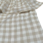 Petit Indi Tuta Intera Bicolore con Fantasia A Quadri per Bambina SS25B2115XXN BIANCO/BEIGE PETIT INDI 