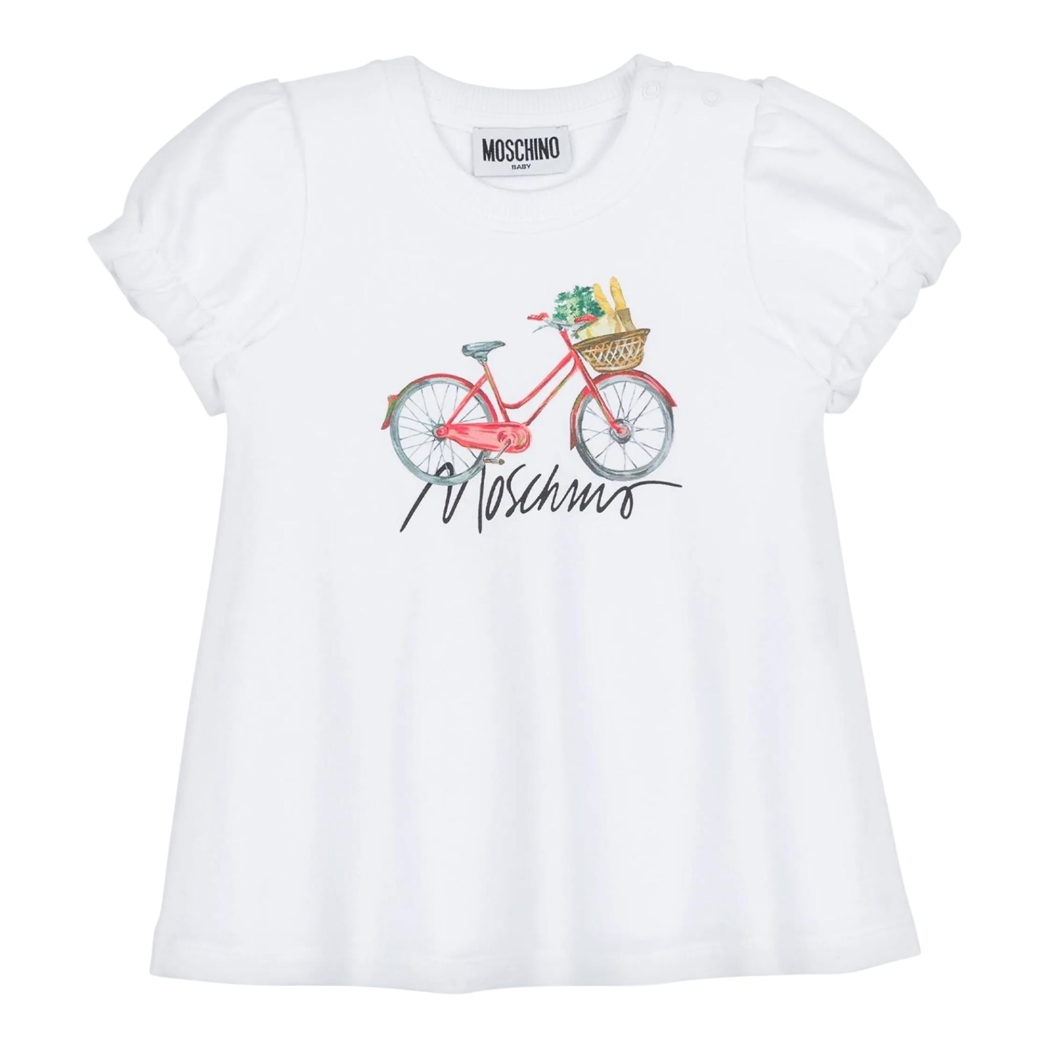 Moschino Abito Mezza Manica Tinta Unita con Stampa per Neonata MDV0CNN BIANCO MOSCHINO 