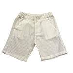 Petit Indi Bermuda Tinta Unita con Elastico In Vita per Bambino SS25BK8040 BIANCO PETIT INDI 