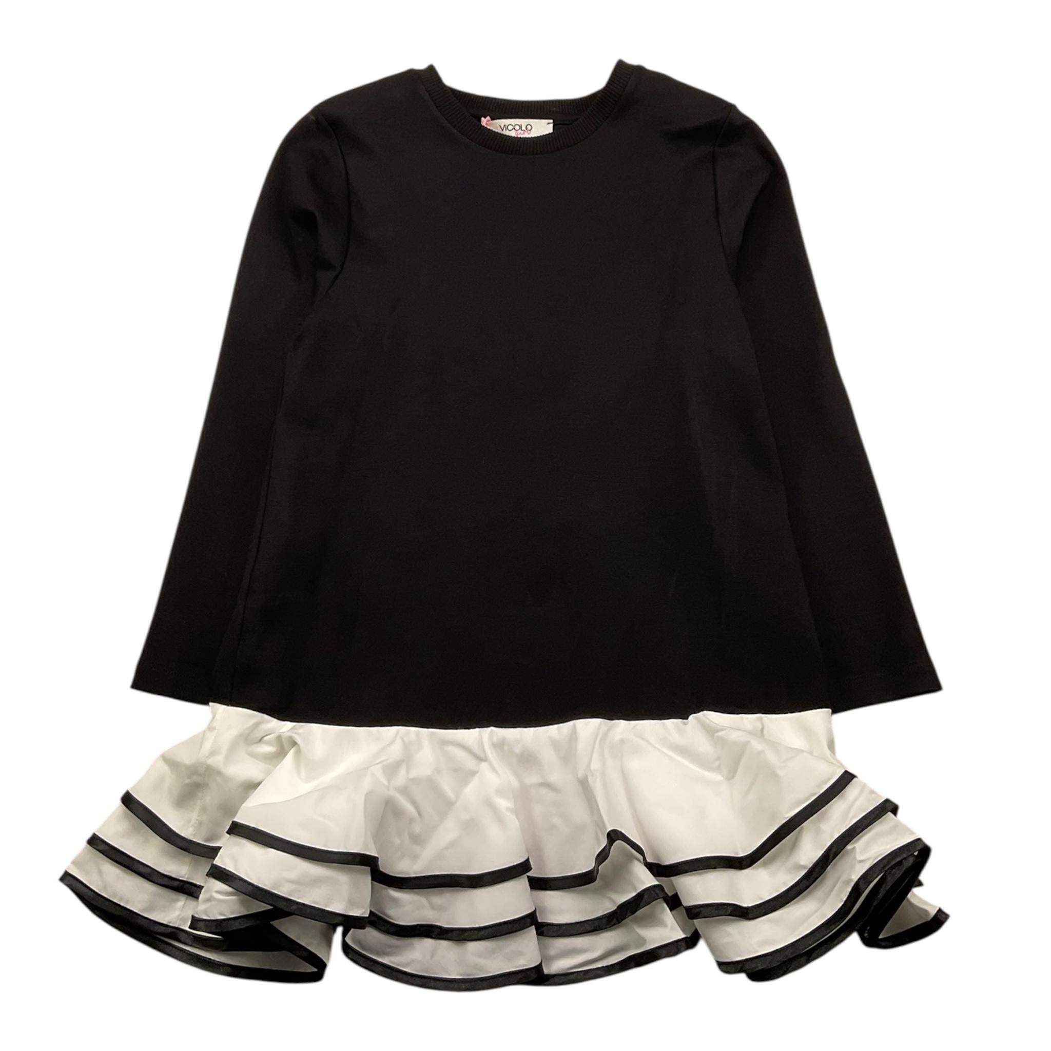 VICOLO abito felpa girocollo tinta unita manica lunga Nero per Bambina 3141V00100X NERO VICOLO 