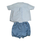 Valentina Bebes Completo 3 Pezzi T-Shirt-Camicia-Bermuda per Neonato LOVE20 AZZURRO VALENTINA BEBES 