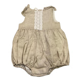 La Stupenderia Einfarbiger, ärmelloser Strampler für Baby-Mädchen in Beige